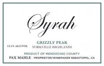 Pax - Syrah Grizzly Peak 2020 (750ml) (750ml)